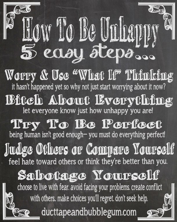 chalkboard how to unhappy tips